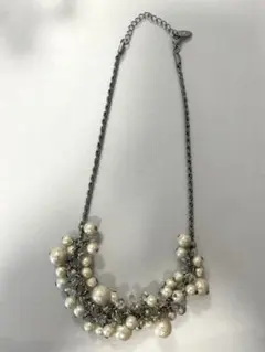 リフレクト　ホワイトパール　ネックレス シルバー