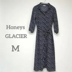 ハニーズ　GLACIER　花柄シャツワンピース　M