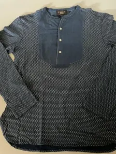 RRL ドレスシャツ ヘンリーネック M ポルカドット インディゴのサムネイル