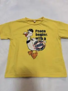 アヒル柄 プリントTシャツ イエロー