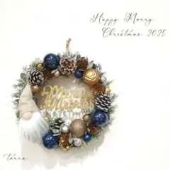 ＊オトナシックなミニサンタのX'masリース＊玄関リース冬リースクリスマスリース