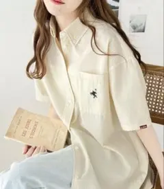 《JAVA ジャバコラボ》胸刺繍サッカー素材シャツのサムネイル