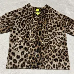 wcj ヒョウ柄 ダブルブレスト ファージャケット FREEサイズ 若槻千夏