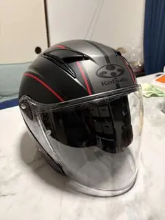 OGK Kabuto ジェットヘルメット マットブラック レッドライン - メルカリ