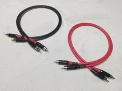 【自作ケーブル】MOGAMI 2534 黒と赤 約60cm 2セット 方向性有のサムネイル