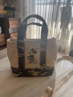 ミニーちゃん迷彩柄ミニトートバッグ