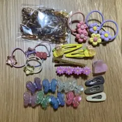ヘアアクセサリー ヘアゴム ピン まとめ売り 女の子 花 蝶 ハート おまけ