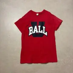 championトリコタグUSA製80sカレッジtシャツレッドボールステイト古着