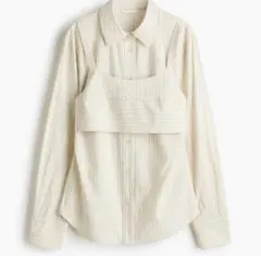 H&M レイヤードシャツ クリームストライプのサムネイル
