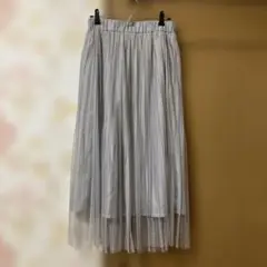 シフォンレースロングスカート Mサイズ　グレー