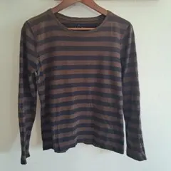 無印良品 L コットンストライプ長袖Tシャツ