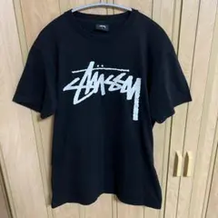 STUSSY ブラック Tシャツ ロゴプリント