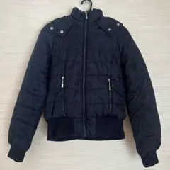 XSサイズ ネイビー キルティングジャケット ジッパー ショート丈