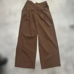 イージーワイドパンツ ブラウン Mサイズ