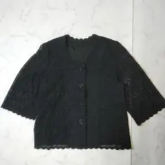 総レース ジャケット ブラック 羽織 冠婚葬祭 セミフォーマル