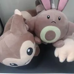 ポケモンのぬいぐるみ　オタチとオオタチ