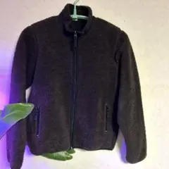 ダークブラウン ボアジャケット ジップアップ LLサイズ