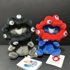 ミャクミャクお手玉風ぬいぐるみS　黒　ノーマル（赤青）2点セット新品