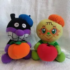 アンパンマンの仲間…バイキンマンてメロンパンナちゃんのぬいぐるみ