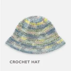 ハンドメイド クロシェハット バケットハット クラッシャーハット 帽子 #96