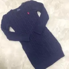 美品✨Polo Ralph Lauren ケーブルニットワンピース　サイズ６　紺