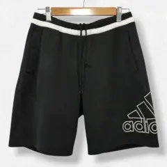 adidas ハーフパンツ M 黒 ロゴ