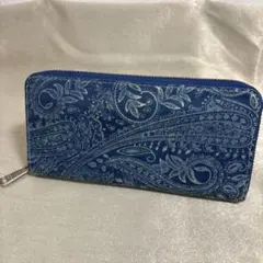 BAGGY PORT バギーポート 藍染レザー 長財布 ペイズリー柄のサムネイル