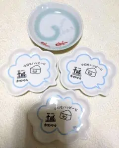 豆皿　十勝カマンベール3枚　金魚小皿1枚