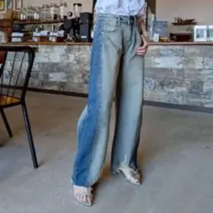 値下げ‼️未使用✨ラウレア デニム　ダメージ　カットオフ　レディース　M