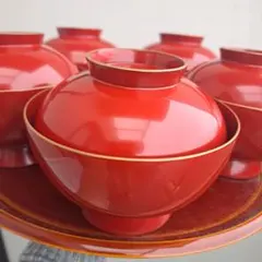 【輪島塗　煮物椀×5客】布着本堅地 夫婦鶴蒔絵　未使用品 輪島塗 煮物椀×5客】布着本堅地 夫婦鶴蒔絵 未使用品 - メルカリ