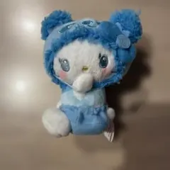 ハローキティ パンダもこもこベイビーマスコット ブルー