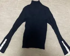 タートルネックリブセーター M