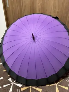 和傘　雨傘　24本骨　紫　黒　親骨60cm