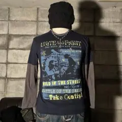 平成　パンク　レイヤード　Tシャツ　グランジ　Y2K アメカジ　ロック　短丈
