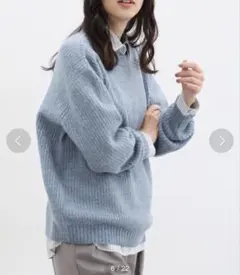 Honeys ライトブルー クルーネックニット