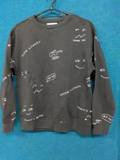 ZARA 長袖カットソートレーナー 子供キッズ150 黒　k10