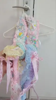 ファンシー パステルカラー 編み物ベルト