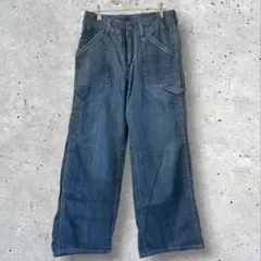 サニークラウズ デニム ワーク パンツ ワイド ジーンズ 赤ステッチ 70 XLのサムネイル