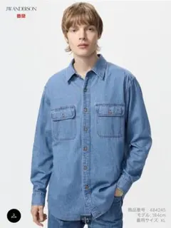 新品未使用　JW ANDERSON デニムブルー シャツ Ｌ