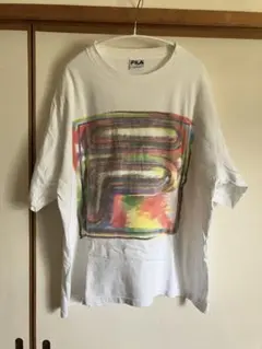USA製90s FILAシングルステッチTシャツ　短丈ボックスシルエット フィラ
