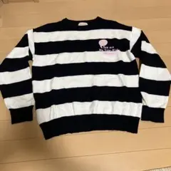 repipi armario 長袖カットソー 黒と白のストライプ　Sサイズ
