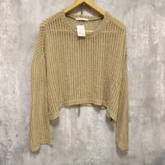 新品　Thevon ゼヴォン　クロシェ風　透かし編み　ショート丈　サマーニットのサムネイル