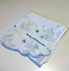【未使用】ロイヤルコペンハーゲン ハンドタオル 花柄 刺繍 スカラップ 大判のサムネイル
