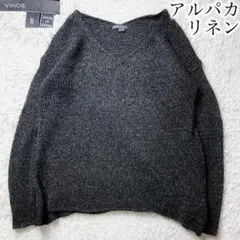 4希少 ヴィンス アルパカ リネン ミドルゲージ ニット クルーネック 柔らか