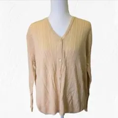 【未使用】ROGICA ロジカ カーディガン ベージュ系 毛１００％ Ｌサイズ