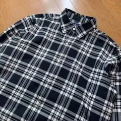 極美品◎RALPH LAUREN ブラック チェックシャツ BD 黒 L