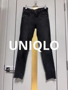 UNIQLO ブラックスキニーデニム ダメージ加工