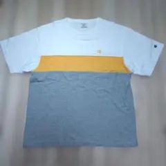 チャンピオン　Tシャツ ホワイト/イエロー/グレー M