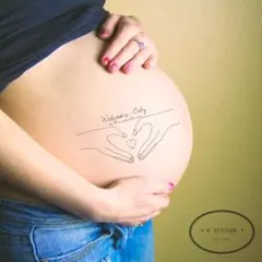 マタニティフォト シール 線画 オシャレ シンプル ベリーペイント