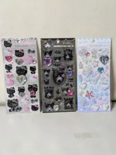 サンリオ✴キラキララインストーンシール✴キティ　クロミ シナモロール 3種セット